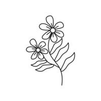 Flower Line Art Beauty Free Vector Element