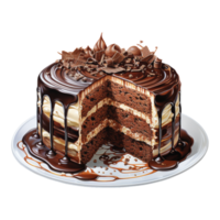 chocolate pastel ilustración, ai generado png