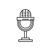 Microphone Outline Icon Vector Template