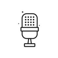 Microphone Outline Icon Vector Template