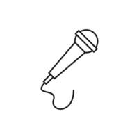 Microphone Outline Icon Vector Template