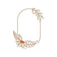 Aesthetic Frame Background , Flower , Folar , Line Template Element Decoration vector
