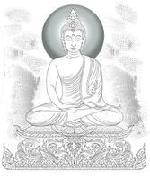 buddha line art continuous line drawing vector illustration.Drawing of a Buddha statue