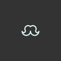 Moustache Line Art. Simple Minimalist Logo Design Inspiration. Vector Illustration.