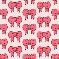 Ribbon Bows Pattern Background. Social Media Post. Vector Illustration.