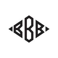Logo B Rhombus Extended Monogram 3 Letters Alphabet Font Logo Logotype Embroidery vector