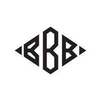 Logo B Rhombus Extended Monogram 3 Letters Alphabet Font Logo Logotype Embroidery vector