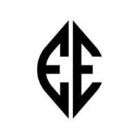 Logo E Curve Rhombus Extended Monogram 2 Letters Alphabet Font Logo Logotype Embroidery vector
