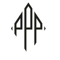 Logo P Condensed Rhombus Monogram 3 Letters Alphabet Font Logo Logotype Embroidery vector