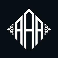 Logo A. Rhombus Monogram 3 Letters Alphabet Font Logo Logotype Embroidery vector