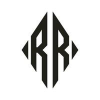 Logo R Condensed Rhombus Monogram 2 Letters Alphabet Font Logo Logotype Embroidery vector