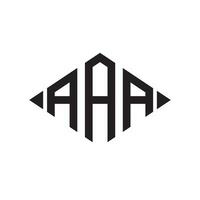 Logo A Rhombus Extended Monogram 3 Letters Alphabet Font Logo Logotype Embroidery vector