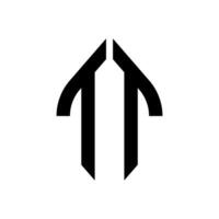 Logo T Curve Rhombus Extended Monogram 2 Letters Alphabet Font Logo Logotype Embroidery vector
