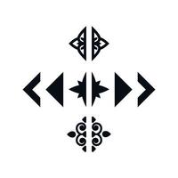 Corner ornament element for square, quadrangle and rhombus vintage design. vector