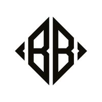 logo b. rombo monograma 2 letras alfabeto fuente logo logotipo bordado vector