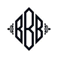 logo b. rombo monograma 3 letras alfabeto fuente logo logotipo bordado vector