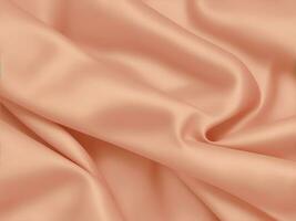 Closeup of rippled pink satin fabric cloth texture backgroundAI generated photo