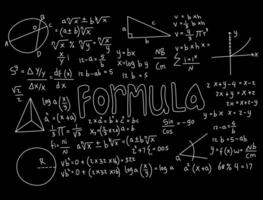 ilustración realista del fondo de la pizarra de matemáticas vector