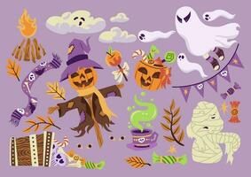 colección de elementos de halloween vector