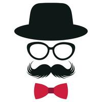 Illustration of a gentleman in glasses and a hat vector