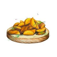 Rustic potato. Watercolor food illustration vector