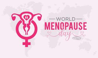 World Menopause Day is observed every year on the 18th October. Vector template for banner, greeting card, poster with background. Vector illustration.