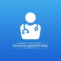 nacional médico asistente semana es celebrado cada año en octubre 6-12. vector modelo para bandera, saludo tarjeta, póster con antecedentes. vector ilustración.