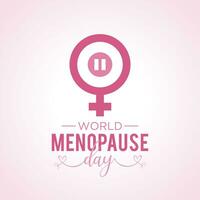 World Menopause Day is observed every year on the 18th October. Vector template for banner, greeting card, poster with background. Vector illustration.