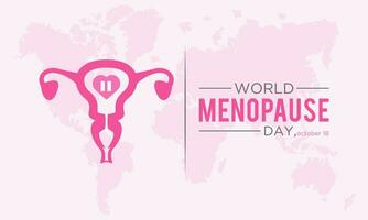 World Menopause Day is observed every year on the 18th October. Vector template for banner, greeting card, poster with background. Vector illustration.