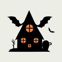 Vector Halloween vector art house.