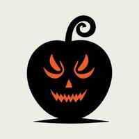 Spooky Halloween pumpkin Vector cartoon.