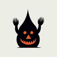 Spooky Halloween pumpkin Vector cartoon.