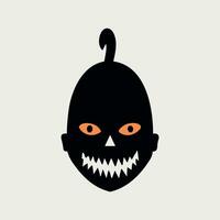 Spooky Halloween pumpkin Vector cartoon.