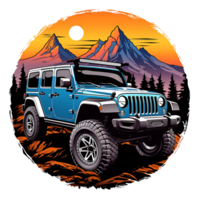 Offroad Jeeps T-Shirt Logo Design, KI-generiert png