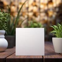 a white square blank paper sheet photo