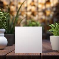 a white square blank paper sheet AI generative photo