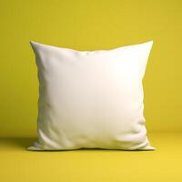 AI generative white square pillow on flat background photo