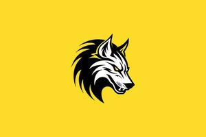 White Wolf Head Logo - Gaming Mascot with Menacing Expression vector