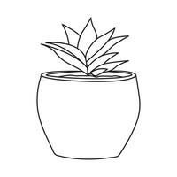 One line tree plant growth style icon illustration vector design