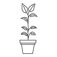 One line tree plant growth style icon illustration vector design