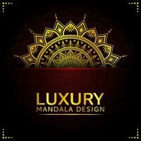 Luxury mandala background design with golden colour decorative element vector