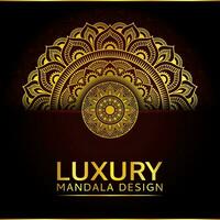 lujo mandala antecedentes diseño con dorado color decorativo elemento vector