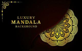 Luxury mandala background design with golden colour decorative element vector