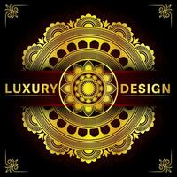 Luxury mandala background design with golden colour decorative element vector