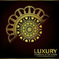 Luxury mandala background design with golden colour decorative element vector