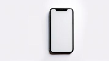 white screen smartphone with white background photo