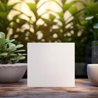a white square blank paper sheet photo
