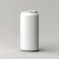white can on a gray background photo