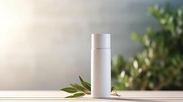 3d white bottle of skin serum photo