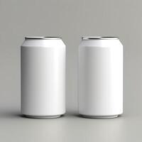 white can on a gray background photo